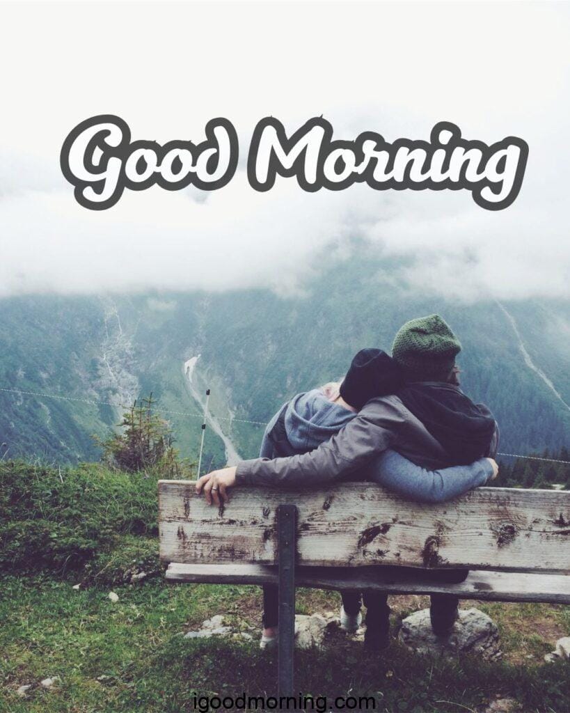 boyfriend girlfriend good morning photo at hill view