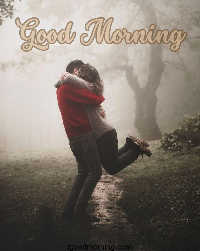 boyfriend girlfriend morning hug pic