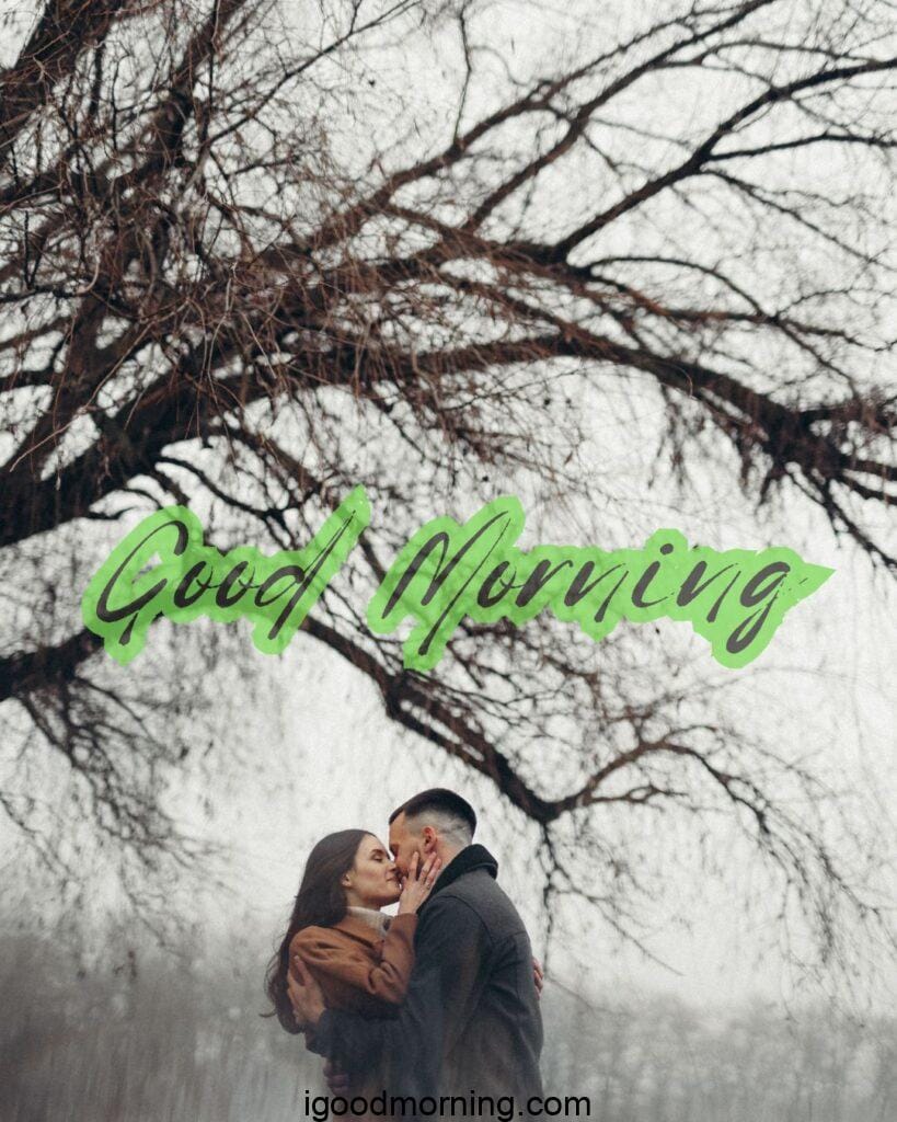 boyfriend girlfriend good morning kissing image