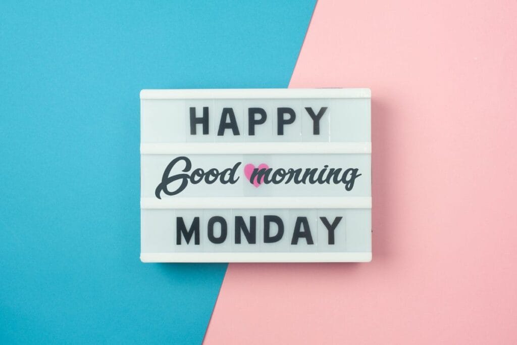 Stylish Good Morning Monday greeting card design