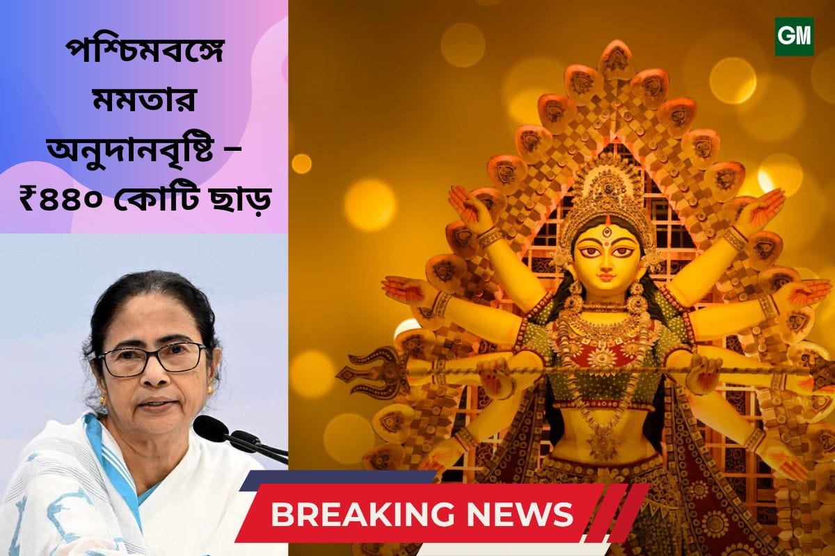 West Bengal CM Mamata Banerjee announces ₹1.10 lakh grant for 40,000 Durga Puja committees for Durga Puja 2025.