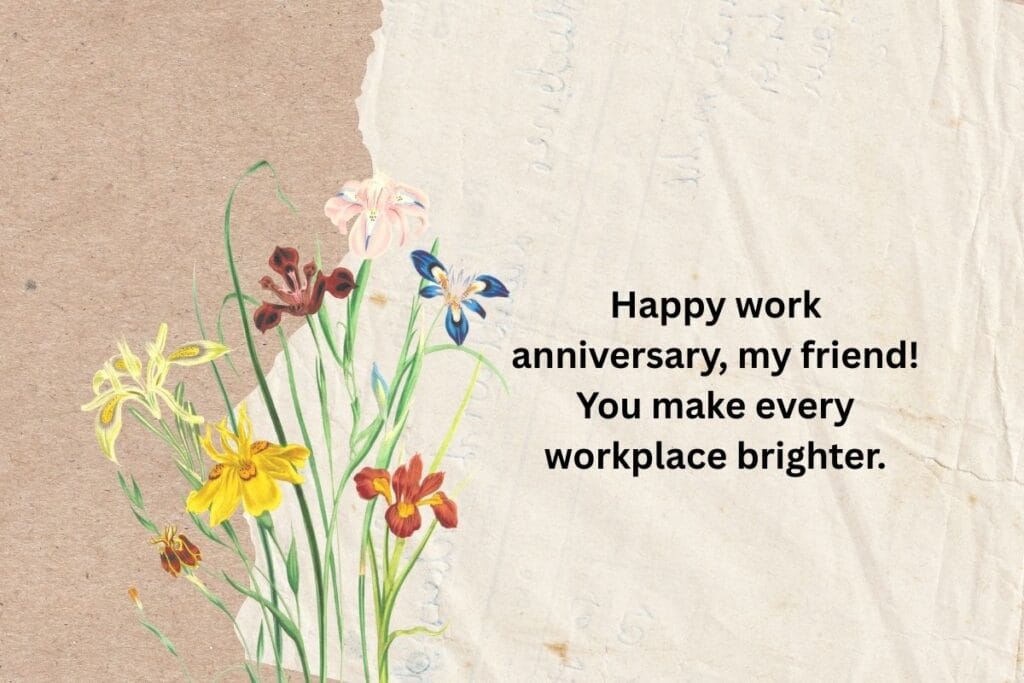 happy work anniversary messages to boss