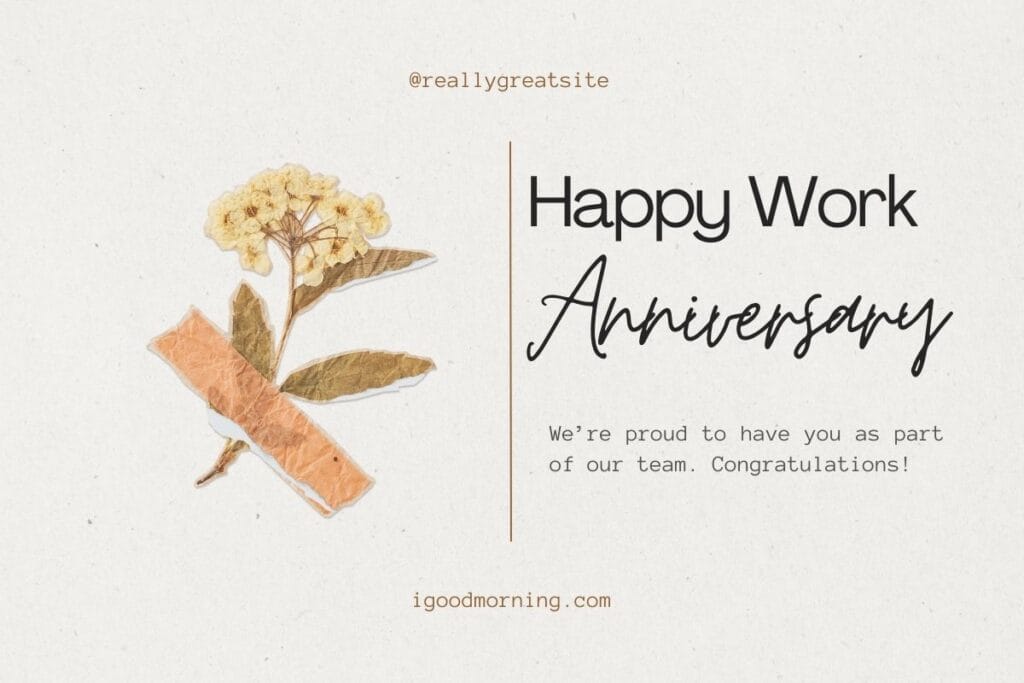 happy work anniversary messages to colleagues