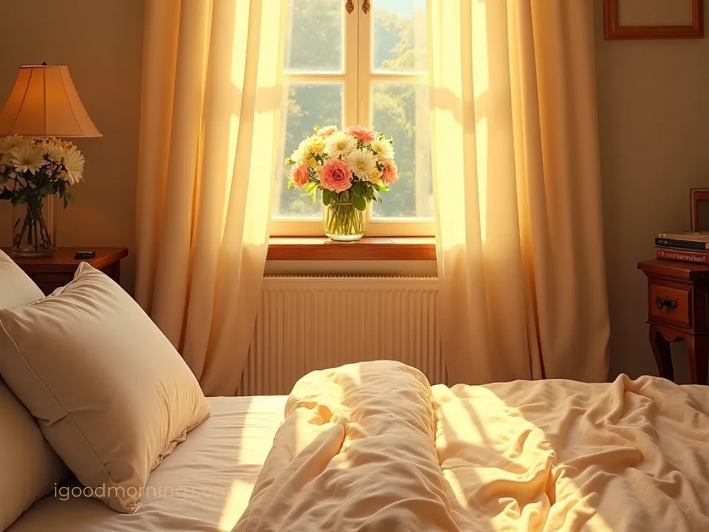 Phone screen showing love text — romantic good morning message for her to smile