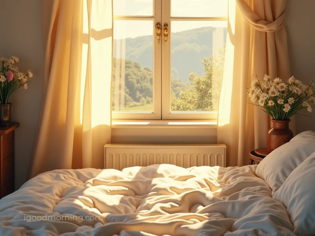 Romantic candlelight breakfast scene — good morning love message for girlfriend