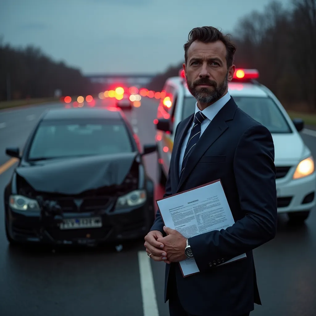 A legal attorney guiding drivers involved in a highway accident through their rights and compensation options.